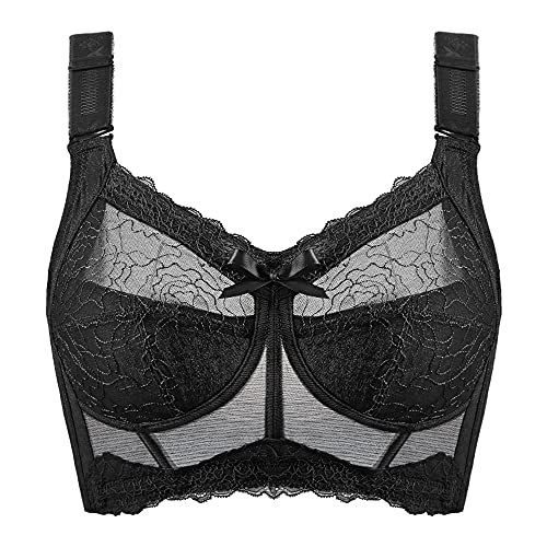 Soutien-gorge grande taille sans armatures : le confort sexy anti-irritation en dentelle noire 85G