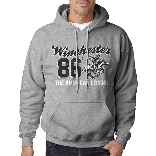 Winchester Classic 1866 Hoodies for Men & Women - Hooded Sweatshirt for Army Veterans, Ammo & Gun Lovers- - Grey2