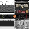 Organizador para baúl Femuar, bolsa de almacenamiento para asiento trasero para SUV (42"*18") | Organizador de auto plegable de gran capacidad con 8 bolsillos (4 de tela sólida y 4 de malla), accesorios para auto para mujeres/hombres, negro 4