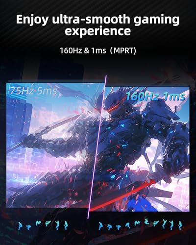 Image of KTC 27 Inch 4K Gaming Monitor - UHD 160Hz Monitor with Fast IPS Panel, 1ms MPRT, 140%sRGB, HDR 400, Adaptive Sync, HDMI DisplayPort, Height Tilt Pivot Swivel Adjustable, Carbon Fiber Backcover, U27T6