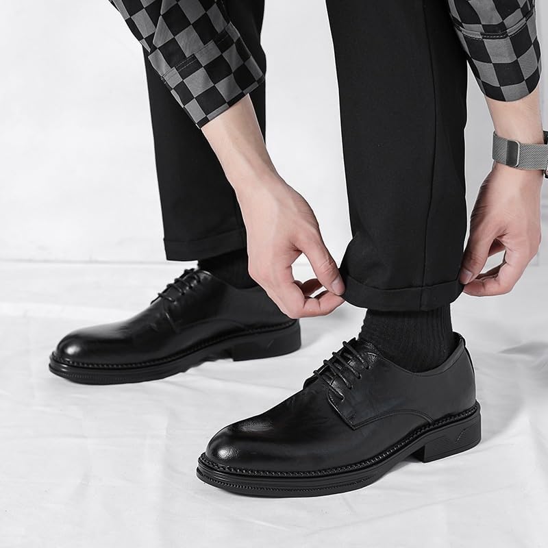 Men's Classic Dress Leather Shoes Mens Retro Formal Business Oxfords Men Casual Wedding Derby Shoe3