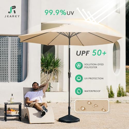 Image of JEAREY 10FT Outdoor Patio Umbrella, Market Umbrella, Beige