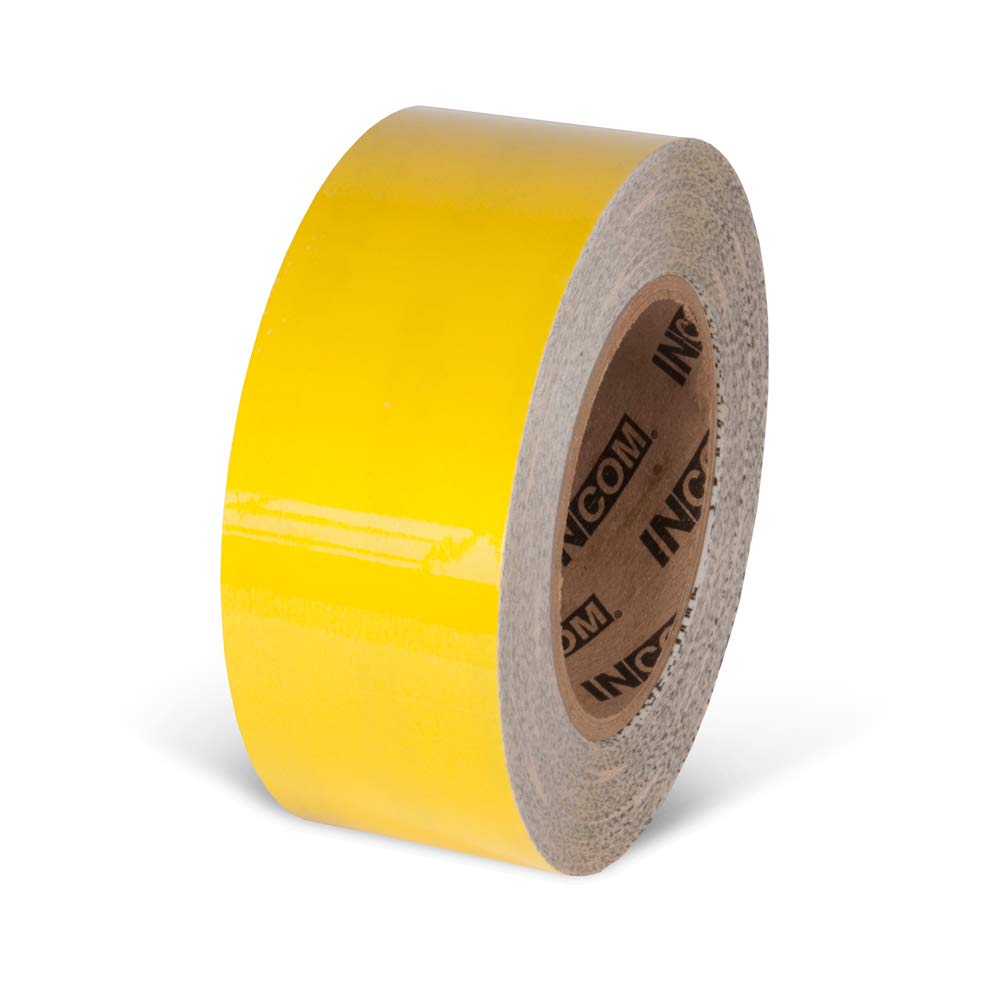 INCOM Manufacturing Superior Adhesive Laminated Polyester Floor Marking Tape, Tear Resistant, Highly Durable, Abrasion and Chemical Resistant, Yellow, 2 inch x 100 ft, TM1102Y
