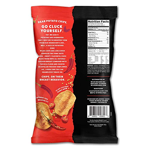 Nashville Hot Chicken Chips by Wilde Chips, Thin and Crispy, High Protein, Keto, Made with Real Chicken 2.25oz Bag (3 Count) - Thumbnail 2