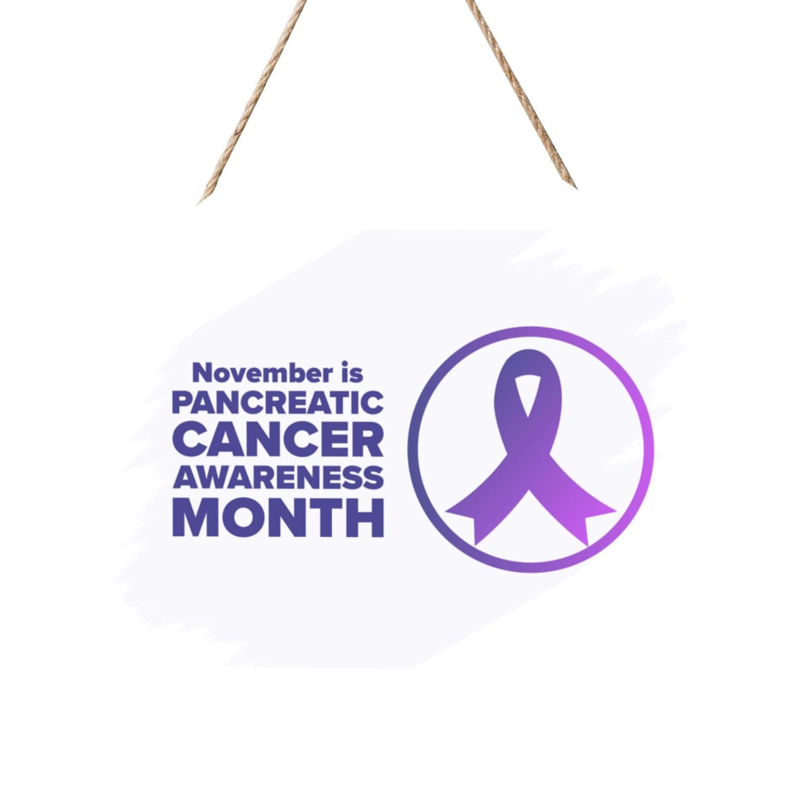 I Wear Purple For Pancreatic Cancer Awareness Door Signs Plaques Wood Welcome Sign For Front Door Wall Hanging For Home Farmhouse Office Classroom Party Decoration