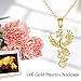 Phoenix Necklace for Women 14K Yellow Gold Rising Phoenix Pendant Necklace Jewelry Gifts for Wife (Yellow gold phoenix necklace)