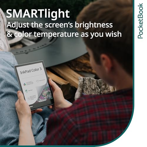 Image of PocketBook InkPad Color 3 E Ink E-Reader 32GB - Enhanced 7.8'' Color E-Paper Display-Eye-Friendly Audio-Book & E-Book Reader-Text-to-Speech-SMARTlight, Bluetooth, Built-in Speaker-Waterproof