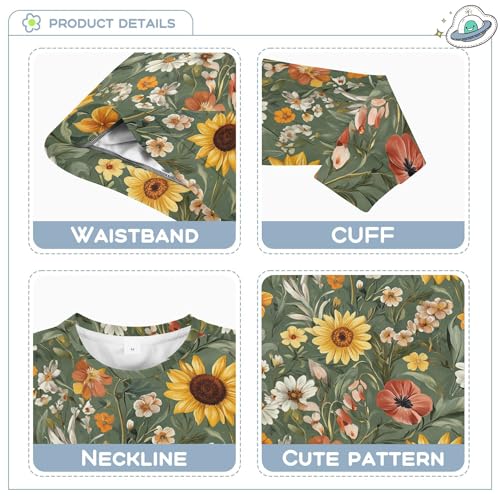 JUNZAN Fall Daisy Sunflowers Blossoms Kids Girls Hooded Sweatshirt Long Sleeve Sweatshirts for Boys Athletic 4T3