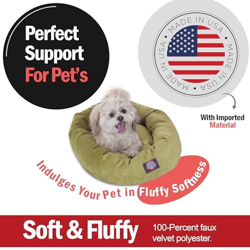 Image of Majestic Pet Villa 24 Inch Shredded Memory Foam Dog Bed for Small Sized Dog 24x19x7 Inch-Orthopedic Pet Bed - Washable Small Puppy Mat with Head Support-Apple