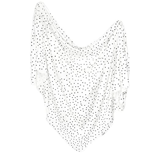 Image of Large Premium Knit Baby Swaddle Receiving Blanket Black and White Polkadots "Willow" by Copper Pearl
