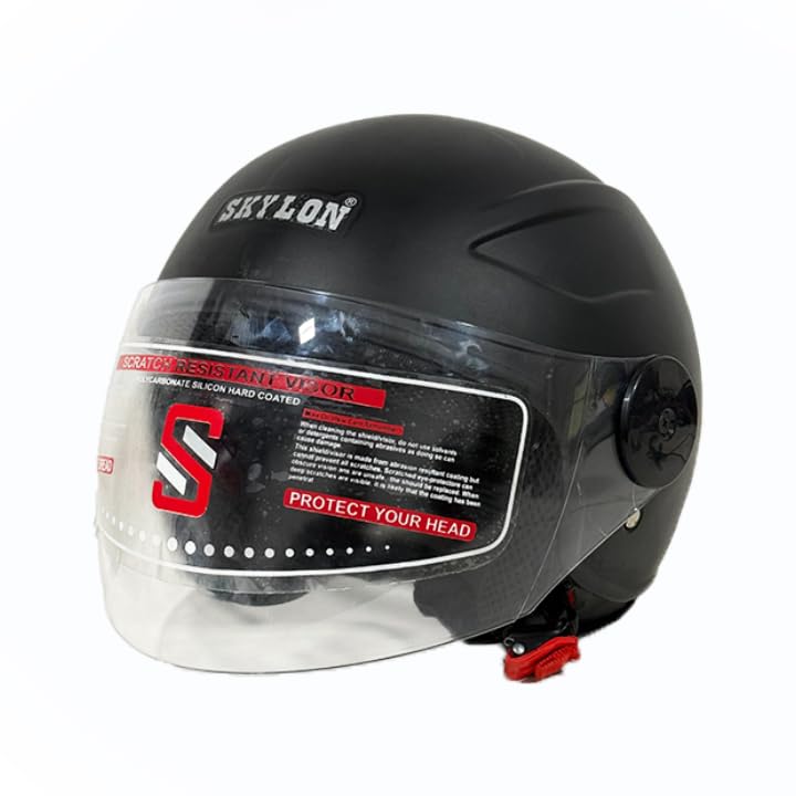 SKYLON Naino Open face Motorcycling Helmet ISI Certified for Men & Women Light Weight Design and Clear Vision Visor #RIDEBOLD