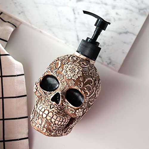 Skull Soap Dispenser with Rust Proof Pump, Refillable Liquid Hand Lotion Bottle for Bathroom, Bedroom and Kitchen.