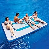 plataformas flotantes para embarcaciones Materiales de alta calidad: muelle flotante inflable, plataforma flotante inflable, muelle flotante para lagos. Hecho de PVC de alta calidad. Resistente, estable como de pie en tierra plana. La superficie de la plataforma flotante está diseñada con almohadilla EVA antideslizante, lo que la hace más antideslizante y segura.