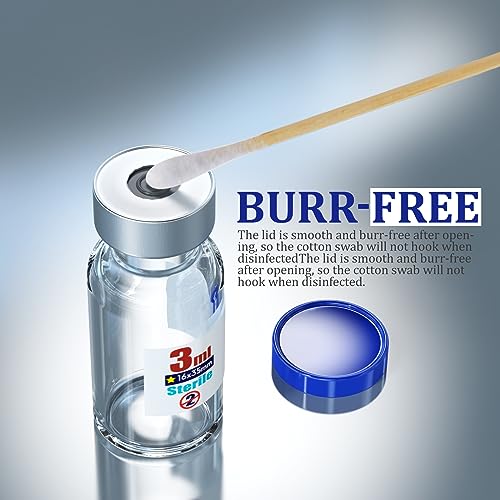 KsTek Sterile Empty Vials with Self Healing Injection Port,with Flip Off Aluminum Cap,Sterile Package (3ml,10) 3Ml
