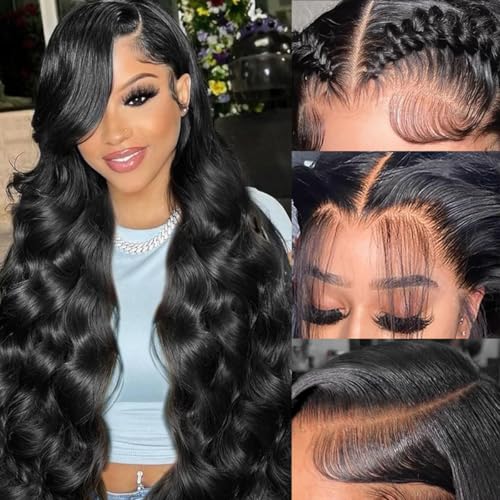 Smabuity 13x6 Body Wave Lace Front Wigs Human Hair HD Transparent Lace...