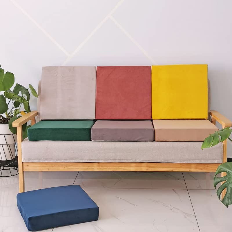 FANSU Coussin de Siège en Mousse à Mémoire, Confortable Coussin de Chaise Soulager Les Pressions de Dos, pour Siege Auto, Chaise de Maison, Bureau, Fauteuil Roulant (50X50x8cm,café foncé