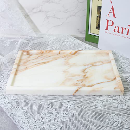 Futurestone 100% Natural Marble Serving Tray Luxury Marble Storage Tray For Home Decor Stone Tray For Bathroom/Kitchen/Vanity/Dresser,Plate Holder For Tissues thumb #5