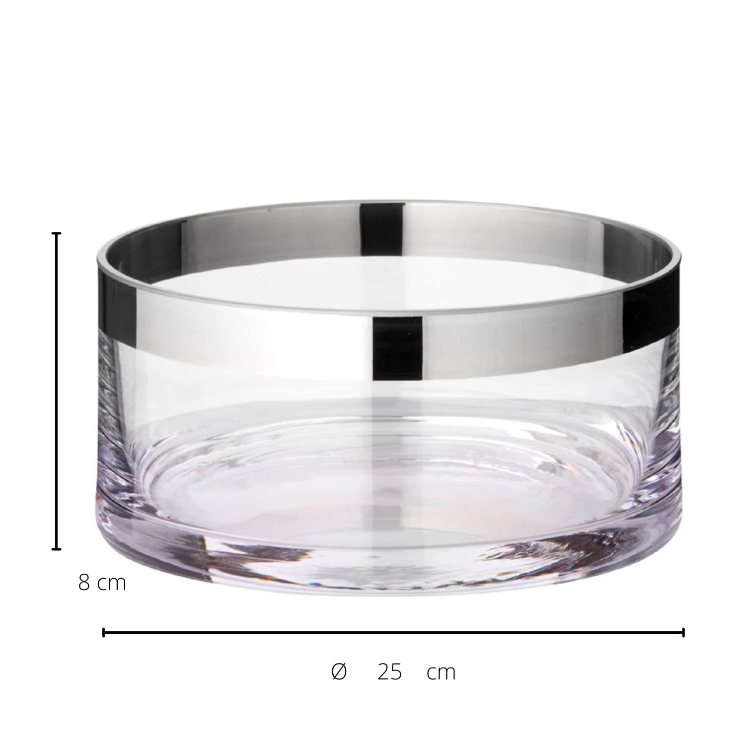 EDZARD bol Grit, ø 25 cm, verre en cristal avec bord de platine