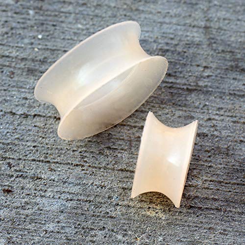 Pierced Owl - Ultra Thin Silicone Double Flared Flesh Tone Tunnel Plugs, Sold as a Pair3