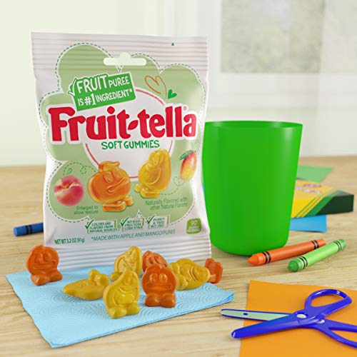 Fruit-Tella Soft Gummy Candy, Fruit Snack, Peach And Mango Flavors, 3.2Oz (Pack Of 8) Peanut & Tree Nut Free, No High-Fructose Corn Syrup, Naturally Flavored #TOP5