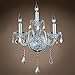 Joshua Marshal Elizabeth 3 Light 14" Chrome Wall Sconce with Golden Teak Crystals & Led Bulb