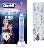 Oral-B Pro Kids Cepillo De Dientes Eléctrico, 1 Mango De Frozen, 1 Cabezal, 1 Estuche De Viaje, Diseñado Por Braun, Apto Para Niños Mayores De 3 Años