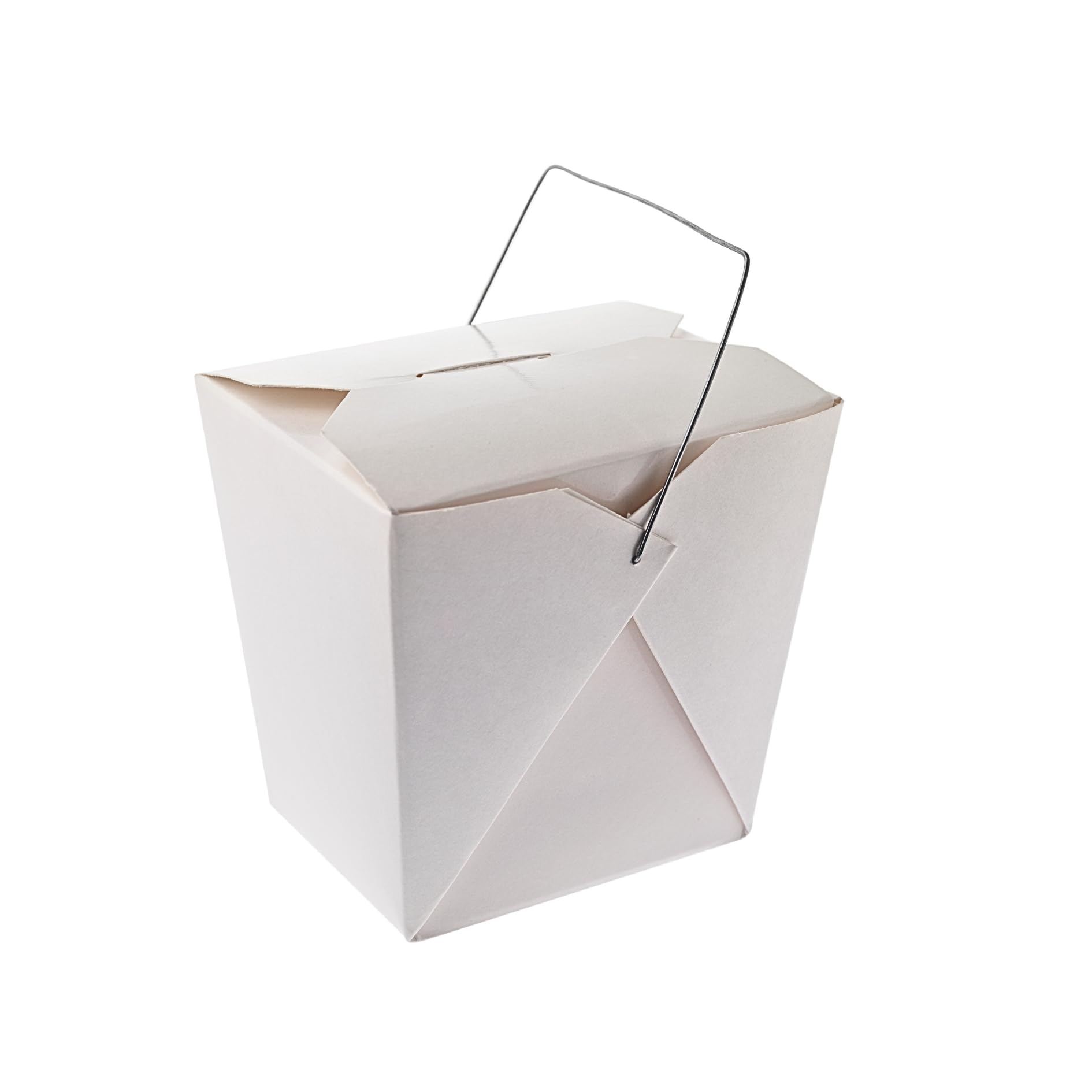 Green Direct 16 oz. Chinese Take Out Boxes – White Paper Food Containers with Metal Handle, Pack of 50 – Disposable To Go Boxes for Leftovers, Party Favors, Meal Prep, and Storage