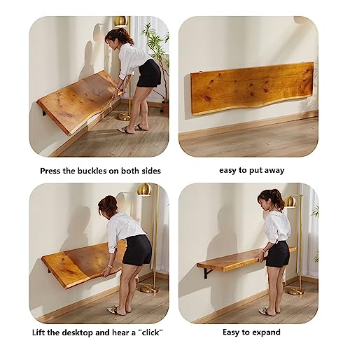 Bureau mural pliable gain de place avec table rabattable 100 x 45 cm - 6