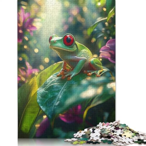 Puzzle di raganella dagli occhi rossi nella foresta tropicale, per adulti, giocattoli educativi, giochi per famiglie, regali di compleanno per feste, 1000 pezzi (38x26 cm)