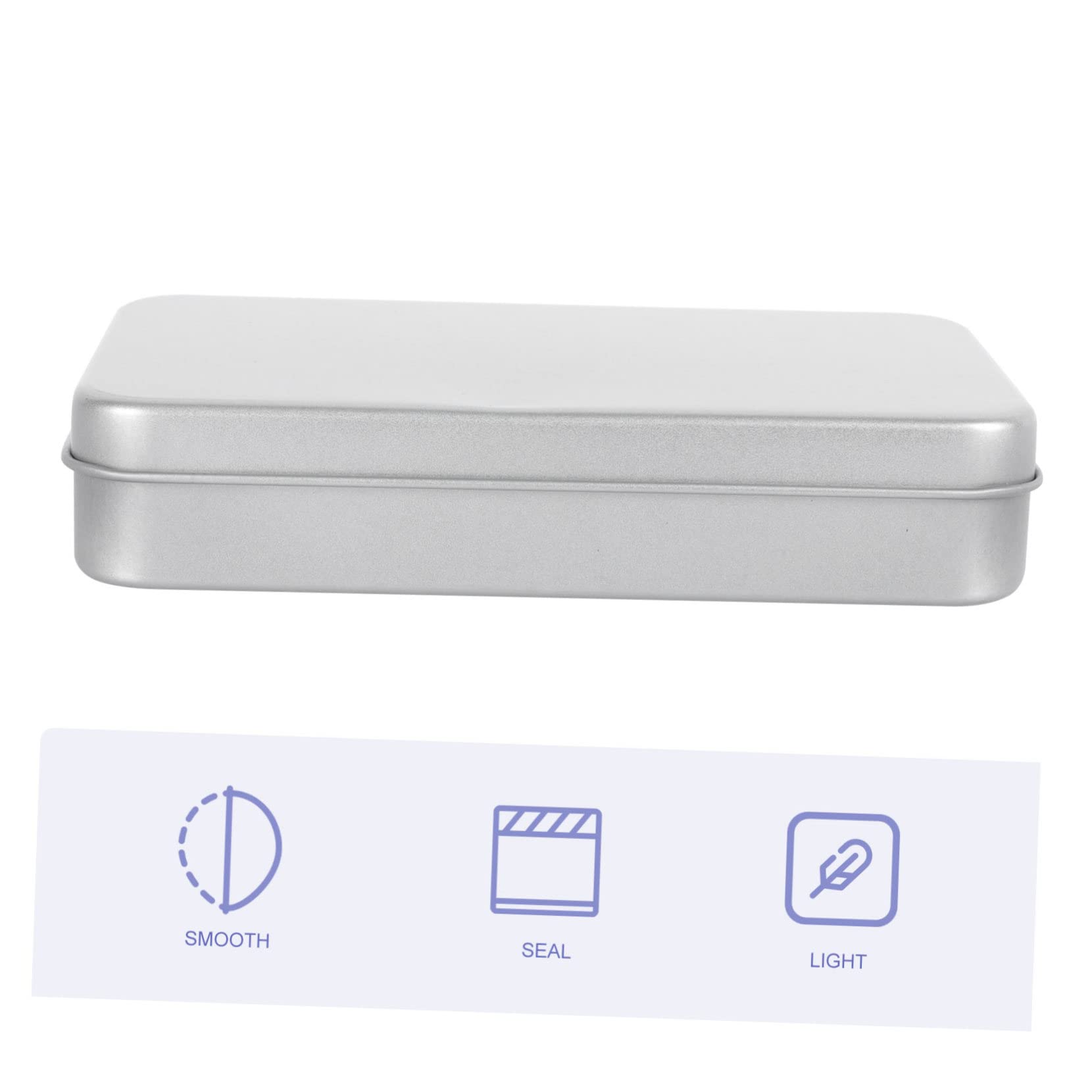 4piezas Caja Rectangular De Almacenamiento Para Cartas De Contenedor De Hojalata Multiusos Para Tarjetas Fotos y Objetos Pequeños Práctico Estuche Portátil