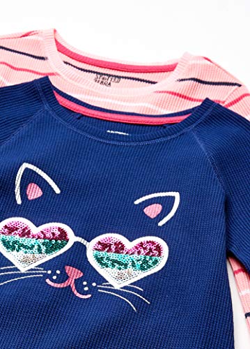 Amazon Essentials Girls and Toddlers' Long-Sleeve Thermal T-Shirt Tops (Previously Spotted Zebra), Multipacks4