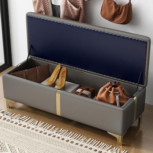 Ottoman de rangement gris pour sublimer votre bout de lit - 4