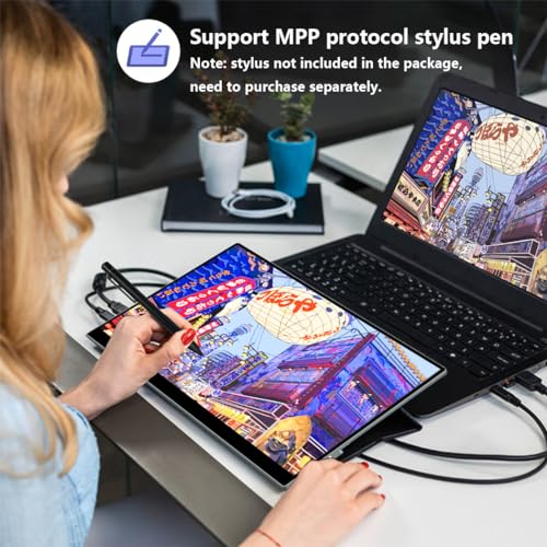 Image of 17.3 Inch 4K Touchscreen Portable Monitor, UHD 100% P3 Mobile Monitor Support MPP Stylus HDR IPS Eye Care Game Display USB C Mini HDMI for Xbox,PS4 /5,Switch,Laptop,Mac