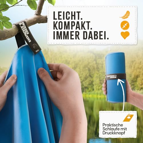 Backpacker's Journey ręczniki z mikrofibry w rozmiarach S M L XL. Zestawy ręczników podróżnych lekkie, szybkoschnące, chłonne i antybakteryjne (niebieskie XL i S)