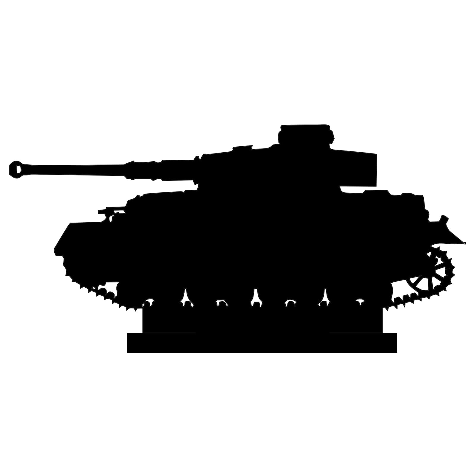 Army Forces Tank Silhouette, Free Standing 17cm x 8cm