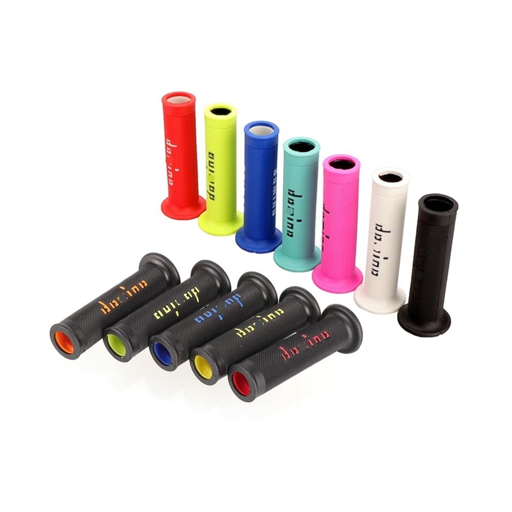 Puño de Acelerador Doble línea para Manillar Motocicleta 7/8" (22 mm) con empuñadura Goma Tipo dominó(Red Set)