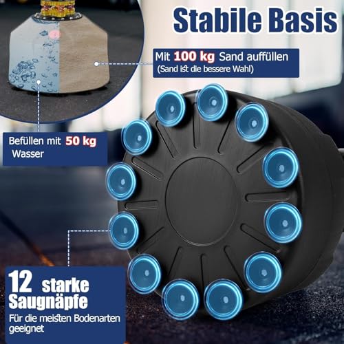 GYMAX Saco de Boxeo de Pie Adulto, 175 cm Saco Pesado de Kick Boxing con Soporte, Base de Ventosa, Guantes de Boxeo, Saco Boxeo Suelo para Adolescentes Adultos, para MMA Muay Thai Fitness - imagen 3