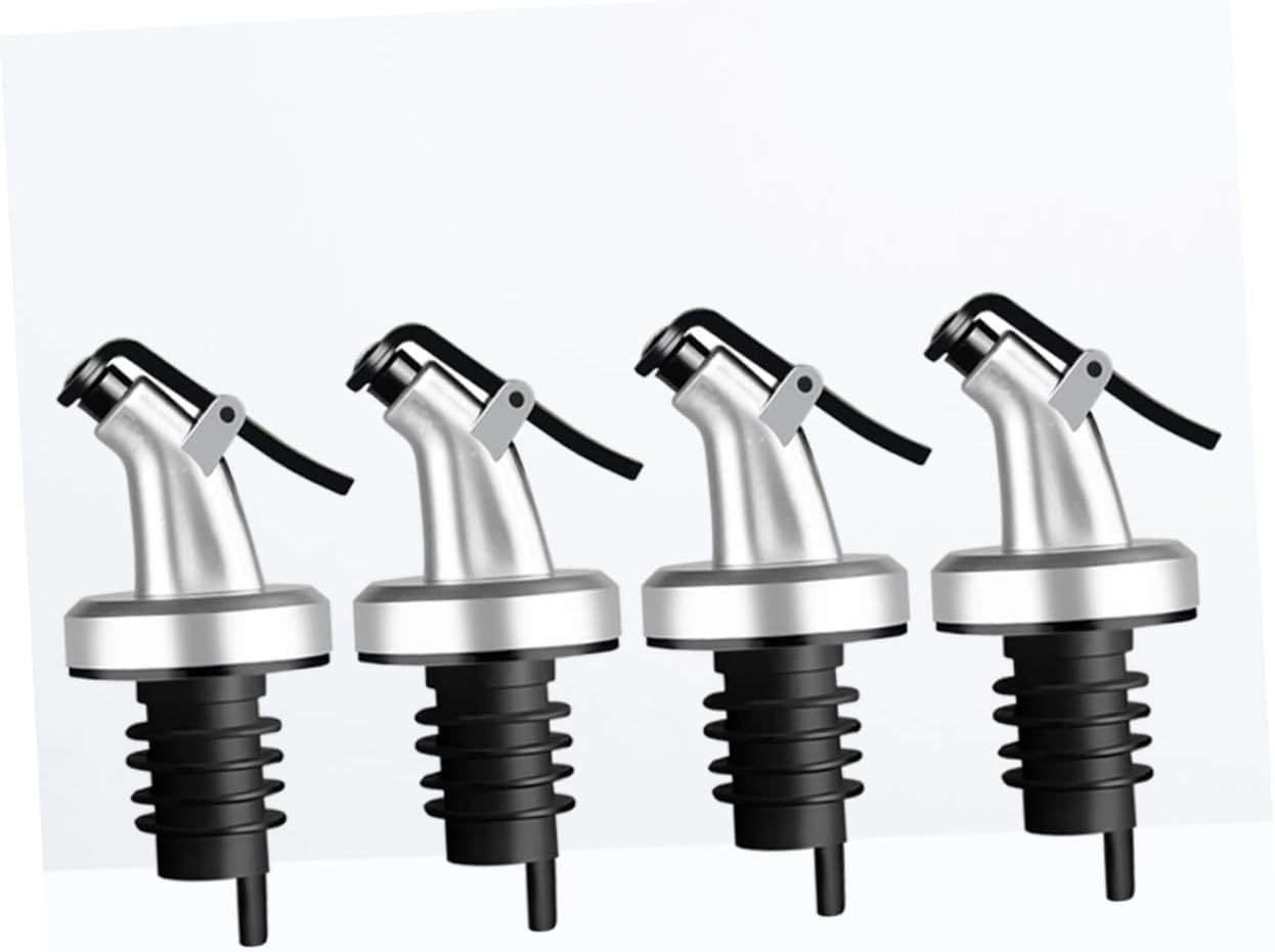 KICHOUSE 4pcs Wine Pourer Spout with Leakproof Nozzle for Oil Vinegar and Liquor Practical Kitchen Accessories for Easy Pouring and Stopping