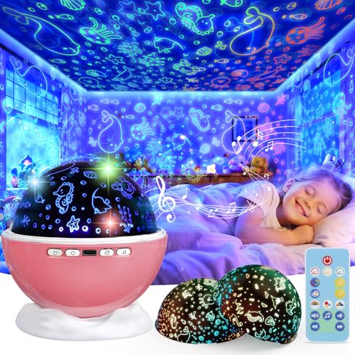 Image of Night Light Projector, Night Light for Kids, Star Projector, 54 Light Color 360 Degree Rotation Kids Night light, Rechargeable Lamp for Bedroom, Light Projector Birthday Christmas Gifts for Boys Girls