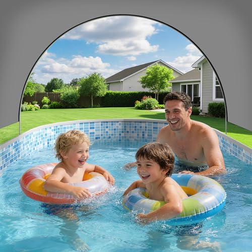 Image of Foldable Pool with Canopy,10FT NonInflatable Above Ground Swimming Pools | Inner Diameter 102 inchx72 inchx20 inch, Durable PVC, Oversize Thickened, Easy Setup