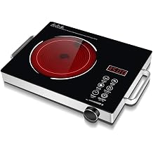 2200W Electric Induction Countertop Burner with 2 Handle LCD Sensor Touch Timer 6 Power Induction Burner for Cooking Induction Cooktop