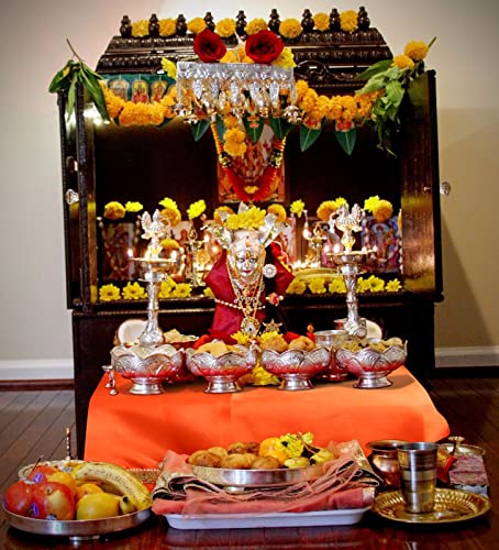Image of Pooja Clothe for Mandir || Pooja Clothe for Multi Purpose Use || Pooja Cloth (Pink&Orange)