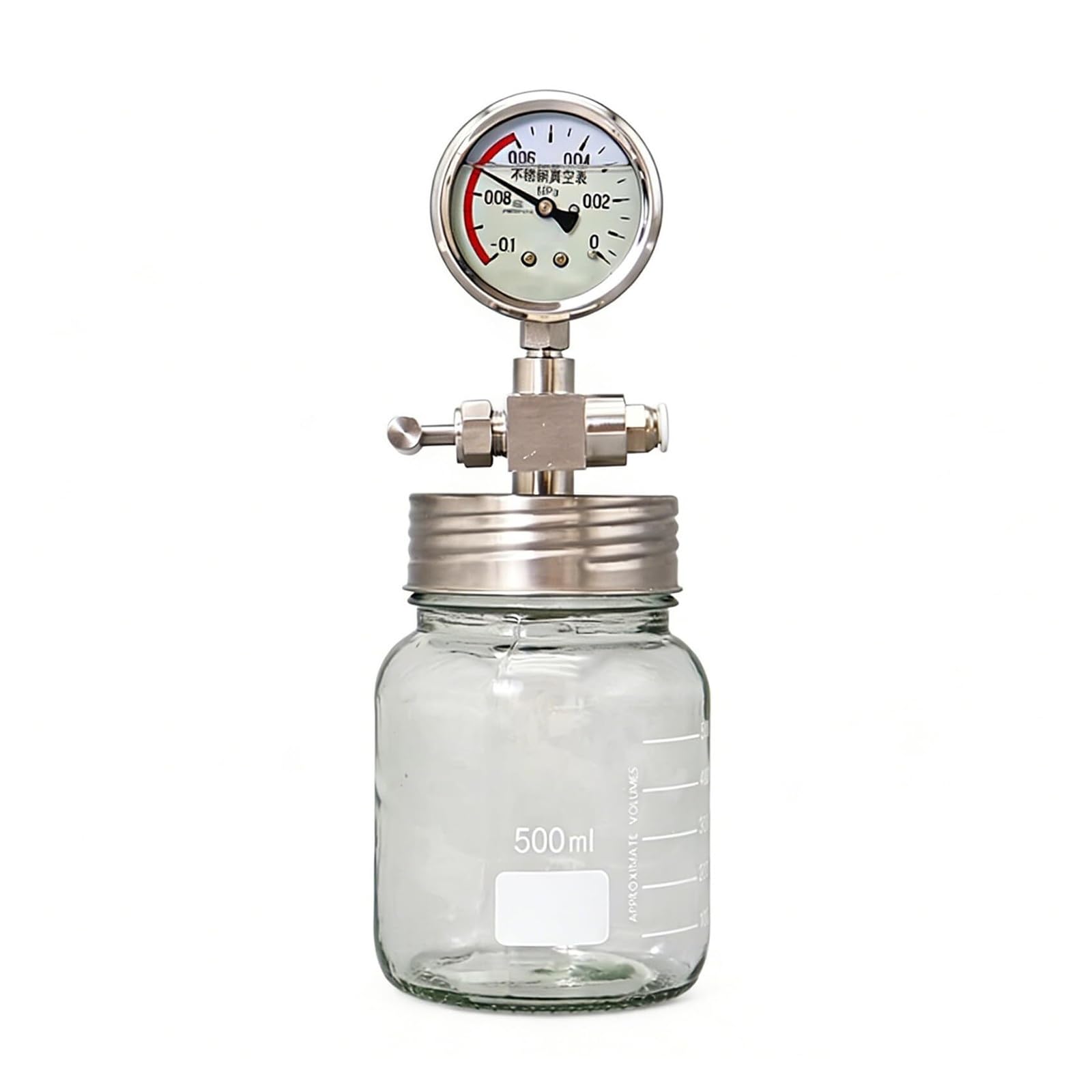 Cámara de vacío de vidrio, cámara de desgasificación al vacío, for conservación de muestras de laboratorio, almacenamiento de muestras químicas/biológicas(500ml)