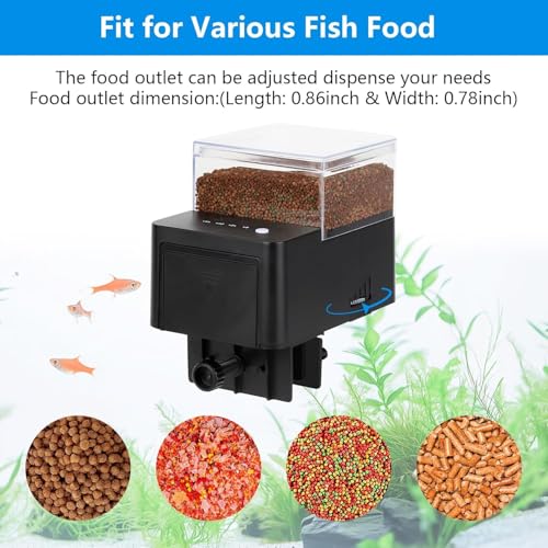 AQQA Futterautomat für Aquarium, 250ml Große Kapazität Futterautomat Fische mit Vier Zeitmessmodi, Einstellbare Futterautomat Fische Aquarium für Urlaub oder Geschäftsreisen – Bild 6