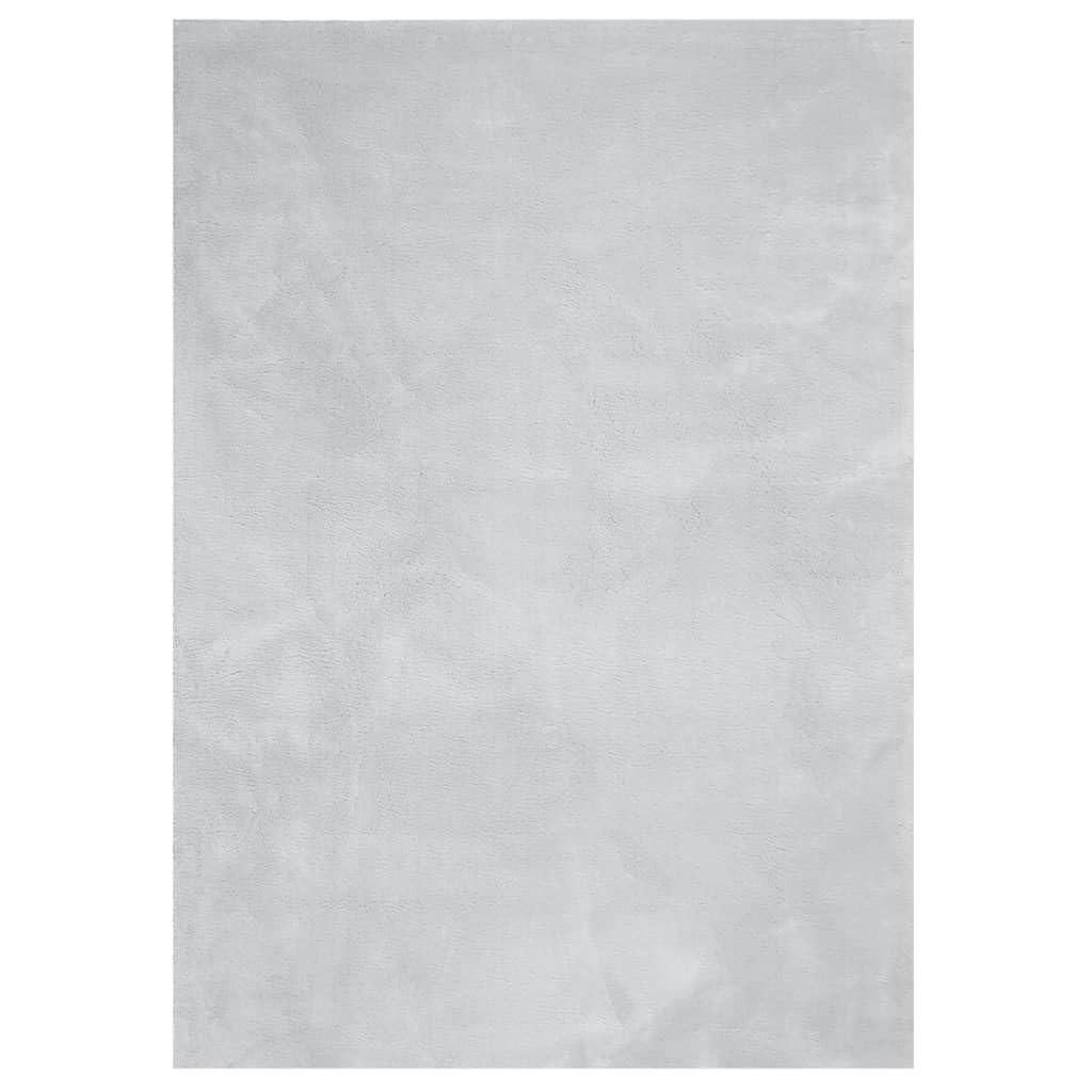 Tapis de salon gris HUARTE 200x280 cm en polyester lavable