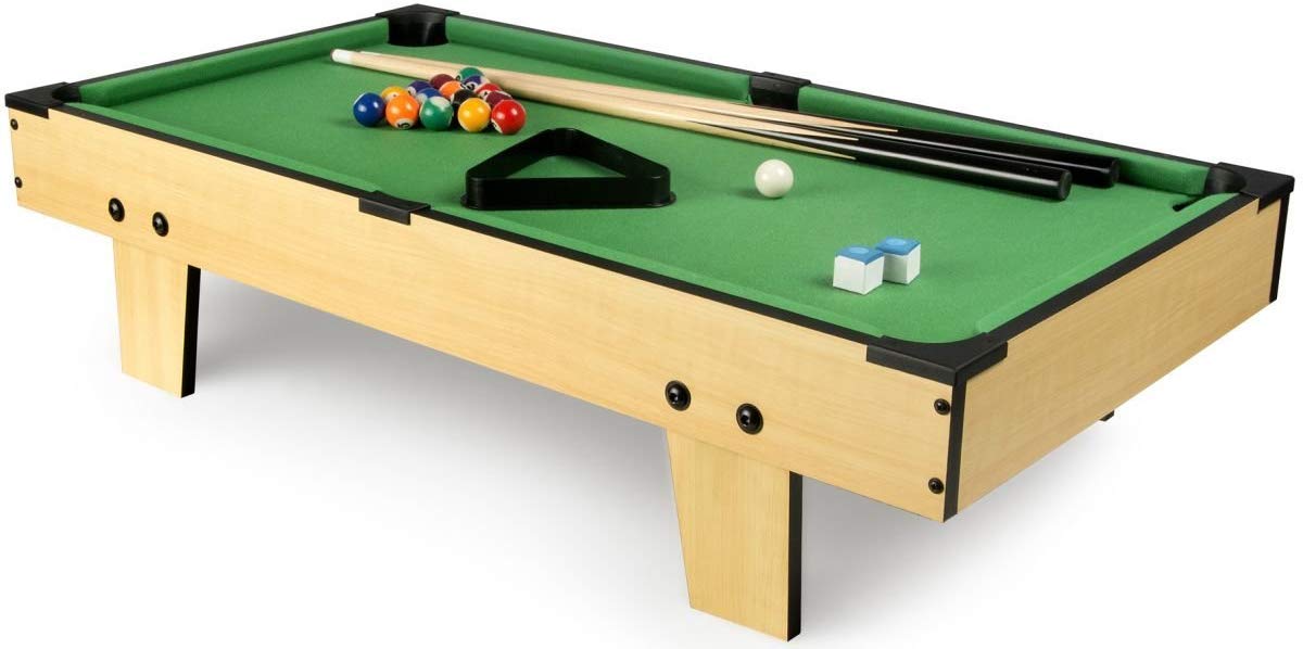 Leomark Table de babyfoot - 4 in 1 - Jeu de Football, Billard, Tennis, Hockey, Baby-Foot en Bois, Jeu de Football pour Enfants