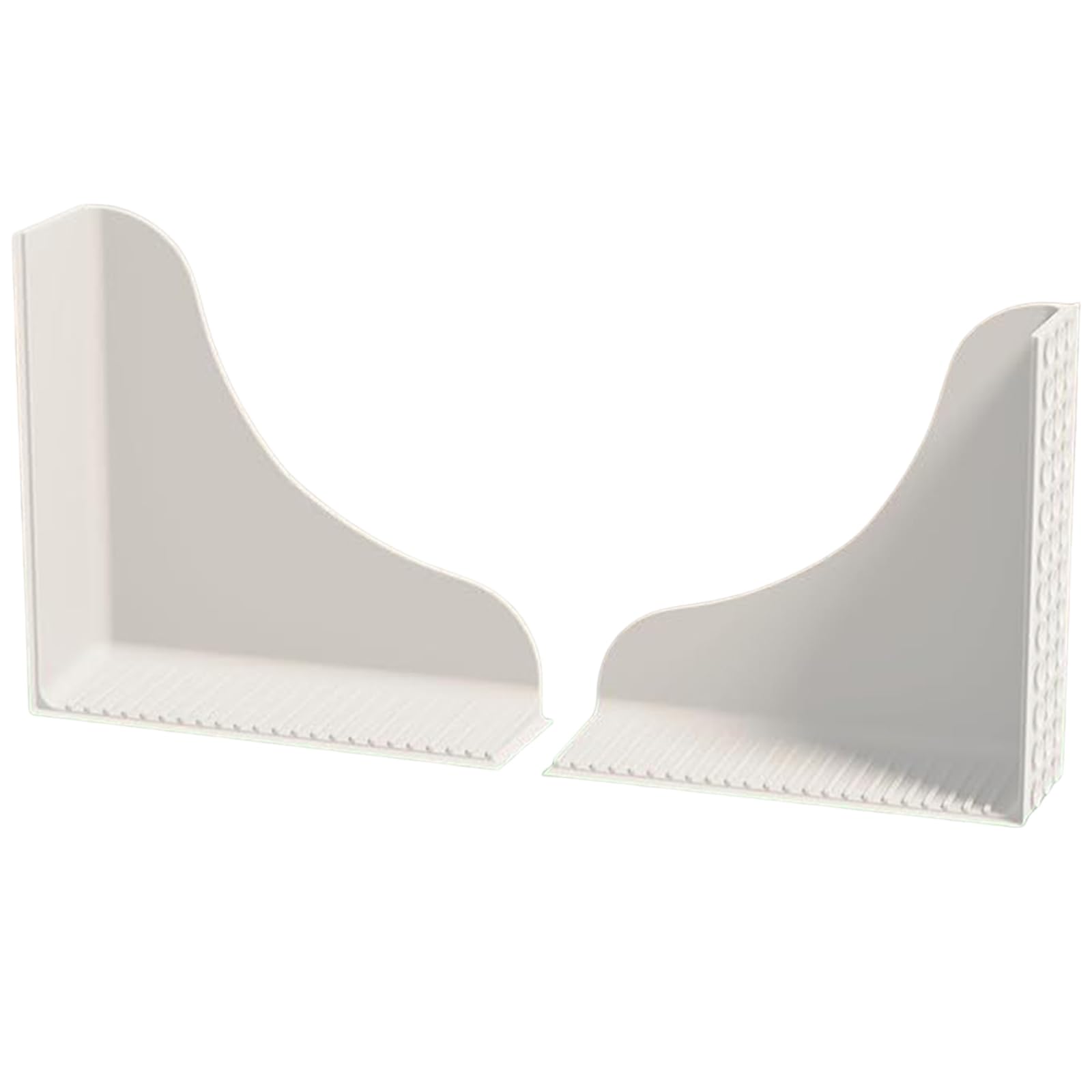 Introti 2Pcs Silicone Bath Tub Water Blocker Secure Seal Bathtub Water Baffle One-Piece Design Shower Splash Guard for Bathtubs (White)