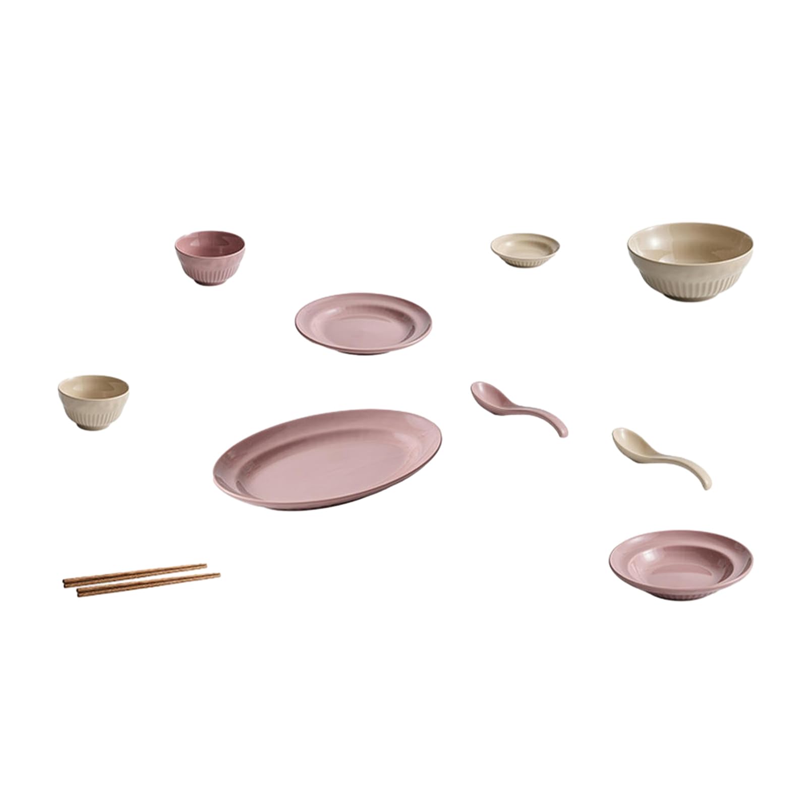Ceramiczny kremowy wiatr odporne na wysokie temperatury naczynia domowe wykwintne spersonalizowane naczynia stołowe -2 osoby -11-częściowy zestaw