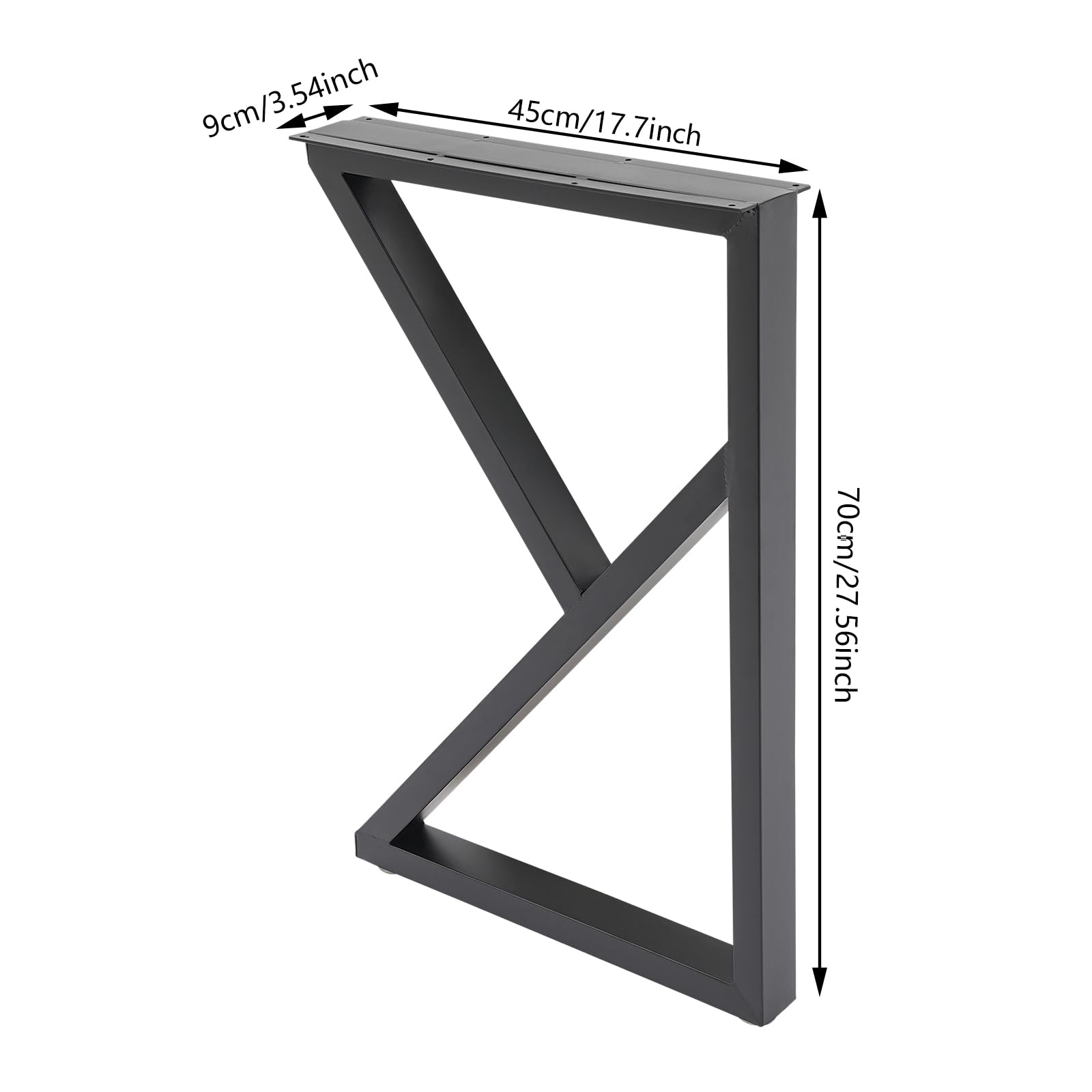 Pied de Table Métal Industriel Forme K Lot De 2 Support Table Manger Pieds De Table Basse, Pieds de Bureau Charge 200KG Pied Meuble Hauteur 70CM Bricolage Domicile pour Table à Manger