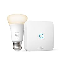 Ring Intercom e Philips Hue Lampadina Smart LED E27, Funziona con Alexa, Bianca